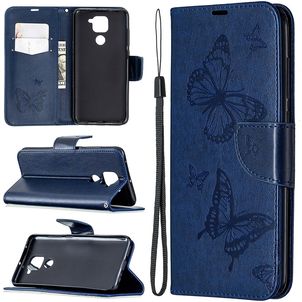 Mobigear Butterfly Housse Xiaomi Redmi Note 9 Etui Porte-Monnaie - Bleu