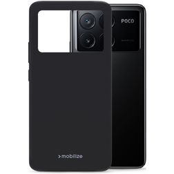 Mobilize Rubber Gelly Coque POCO X6 Pro Coque arrière en TPU Souple - Matt Black