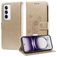 Mobigear Flowers Housse OPPO Reno 12 Pro Etui Porte-Monnaie - Or