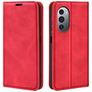 Mobigear Retro Slim Housse Motorola Edge X30 Etui Porte-Monnaie - Rouge