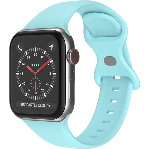 Mobigear Sport Dual Bracelet Silicone Apple Watch Fermeture à clou et passant - 42/41/40/38 mm - Baby Blue