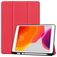 Mobigear Tri-Fold Gel Coque iPad 8 (2020) Etui en TPU,Similicuir + Porte-crayon - Rouge