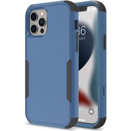 Mobigear Ultra Tough Coque iPhone 14 Pro Max Coque arrière Rigide Anti-Chocs - Noir / Bleu