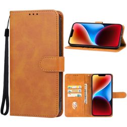 Mobigear Wallet Housse iPhone 15 Etui Porte-Monnaie - Cognac