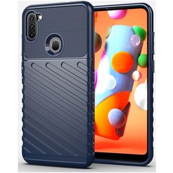 Mobigear Groove Coque Samsung Galaxy A11 Coque arrière en TPU Souple - Bleu