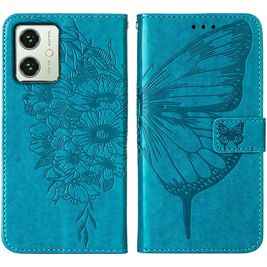 Mobigear Butterfly Housse Motorola Moto G54 Etui Porte-Monnaie - Bleu