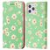 Mobigear Daisies Housse iPhone 12 Pro Max Etui Porte-Monnaie - Vert