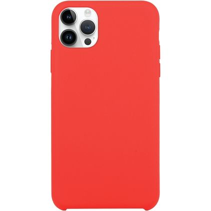 Mobigear Rubber Touch Coque iPhone 15 Pro Max Coque arrière en Silicone - Rouge
