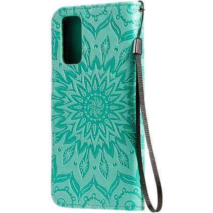 Mobigear Sunflower Housse Samsung Galaxy S20 Etui Porte-Monnaie - Turquoise