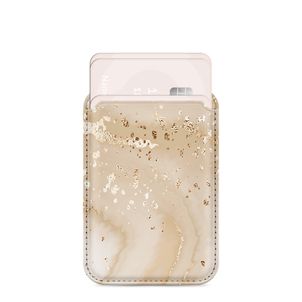 MIO - Porte Cartes en - 3 Cartes - Compatible MagSafe - Gold Marble