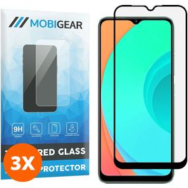 Mobigear Premium Realme C11 (2020) Verre trempé Protection d'écran - Compatible Coque - Noir (Lot de 3)