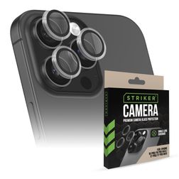 Striker Single Lens iPhone 16 Pro Verre trempé Protection Objectif Caméra - Compatible Coque - Noir