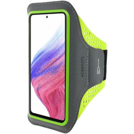 Mobiparts Comfort Fit Brassard Téléphone Samsung Galaxy A53 Brassard Coque de Sport en Neoprène - Neon Green