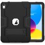 Mobigear ShieldStand Coque iPad 11 (2025) Coque arrière en Plastique rigide,Silicone + Support Amovible - Noir