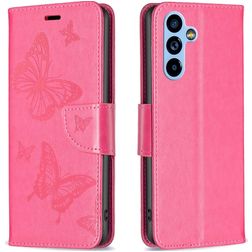Mobigear Butterfly Housse Samsung Galaxy A54 Etui Porte-Monnaie - Magenta