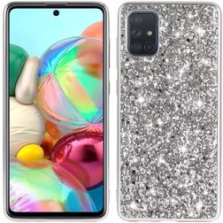 Mobigear Glitter Coque Samsung Galaxy A73 Coque arrière Rigide - Argent
