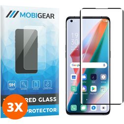 Mobigear Premium OPPO Find X3 Pro Verre trempé Protection d'écran - Compatible Coque - Noir (Lot de 3)