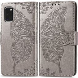 Mobigear Butterfly Housse Samsung Galaxy A41 Etui Porte-Monnaie - Gris