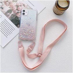 Mobigear Lanyard iPhone 13 Coque avec cordon en TPU Souple - Rose