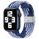 Mobigear Braided Bracelet Nylon pour Apple Watch Fermeture à pince - 49/46/45/44 mm - Blanc / Bleu