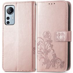Mobigear Clover Housse Xiaomi 12 Lite Etui Porte-Monnaie - Rose doré