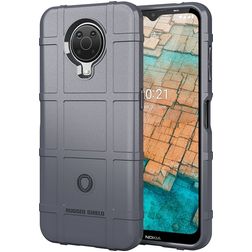 Mobigear Rugged Shield Coque Nokia G20 Coque arrière en TPU Souple Anti-Chocs - Gris