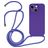 Mobigear Lanyard iPhone 14 Coque avec cordon en Silicone - Violet