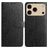Mobigear Flowers Housse iPhone 17 Pro Max Etui Porte-Monnaie - Noir