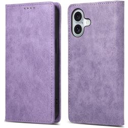 Mobigear Wallet Housse iPhone 16 Etui Porte-Monnaie - Violet