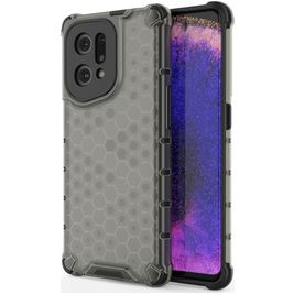 Mobigear Honeycomb Coque OPPO Find X5 Coque arrière Rigide Anti-Chocs - Noir