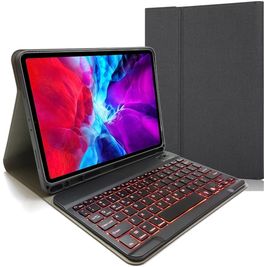 Mobigear Keys Coque iPad Pro 11 Pouces (2022) Etui Clavier Bluetooth QWERTY + Porte-crayon - Noir