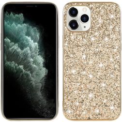 Mobigear Glitter Coque iPhone 12 Coque arrière Rigide - Or