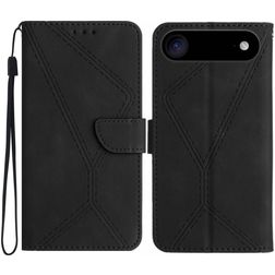 Mobigear Stitch iPhone Air Étui Portefeuille - Noir