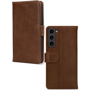 Mobilize Wallet Housse Samsung Galaxy S23 Etui en Cuir Véritable Porte-Monnaie - Marron