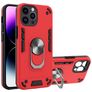 Mobigear Armor Ring Coque iPhone 14 Pro Max Coque arrière Rigide Anti-Chocs avec Anneau-Support - Rouge