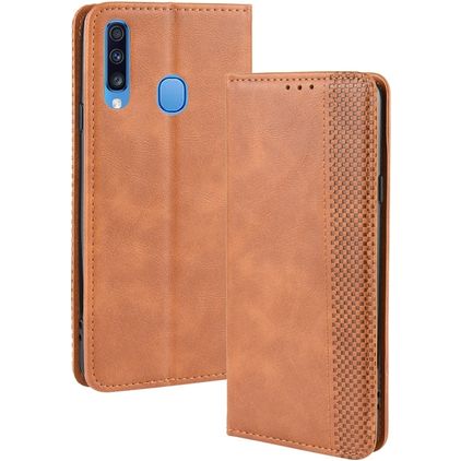 Mobigear Sensation Housse Samsung Galaxy A20s Etui Porte-Monnaie - Cognac