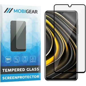 Mobigear Premium POCO M3 Verre trempé Protection d'écran - Compatible Coque - Noir