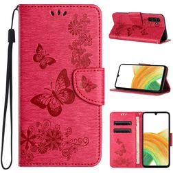 Mobigear Butterfly Housse Samsung Galaxy A35 Etui Porte-Monnaie - Rouge