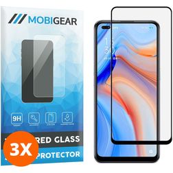 Mobigear Premium OPPO Reno 4 5G Verre trempé Protection d'écran - Compatible Coque - Noir (Lot de 3)