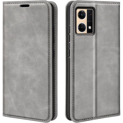 Mobigear Retro Slim Housse OPPO Reno 7 4G Etui Porte-Monnaie - Gris