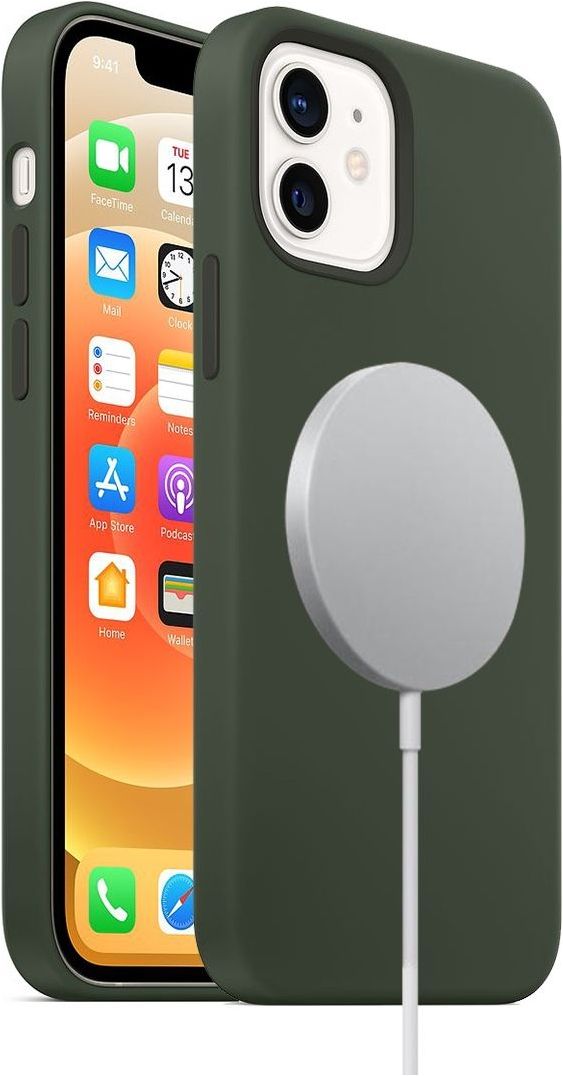 Coque IPhone 12 Compatible MagSafe - Translucide Mate, Protection Choc Et Objectif, Vert