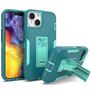 Mobigear Heavy Armor Stand Coque iPhone 14 Plus Coque arrière Rigide Anti-Chocs avec Support Amovible - Vert