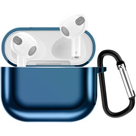Mobigear Metallic Coque Apple AirPods 3 Coque en en TPU Souple - Bleu