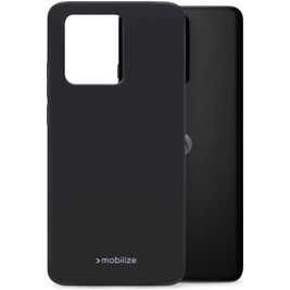 Mobilize Rubber Gelly Coque Motorola Edge 40 Neo Coque arrière en TPU Souple - Matt Black
