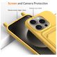 Mobigear Lanyard Card iPhone 16 Pro Coque avec cordon en Silicone et Porte-Cartes - Jaune
