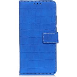 Mobigear Croco Housse Samsung Galaxy A21 Etui Porte-Monnaie - Bleu