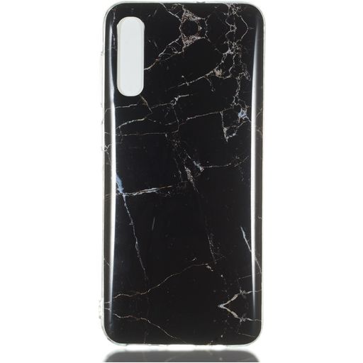 Mobigear Marble Coque Samsung Galaxy A50 Coque arrière en TPU Souple - Noir