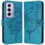 Mobigear Butterfly Housse OPPO Reno 12 Pro Etui Porte-Monnaie - Bleu