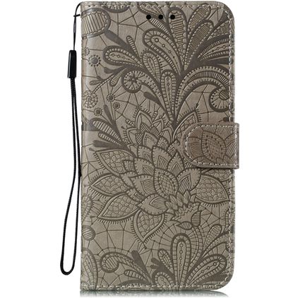 Mobigear Flowers Housse Xiaomi Mi 10 Etui Porte-Monnaie - Gris