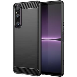 Mobigear Brushed Slim Coque Sony Xperia 1 V Coque arrière en TPU Souple - Noir